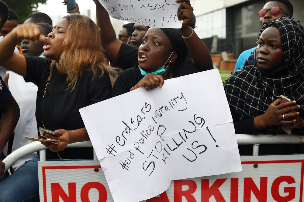 奈及利亞警暴爭議湧現街頭。（湯森路透）