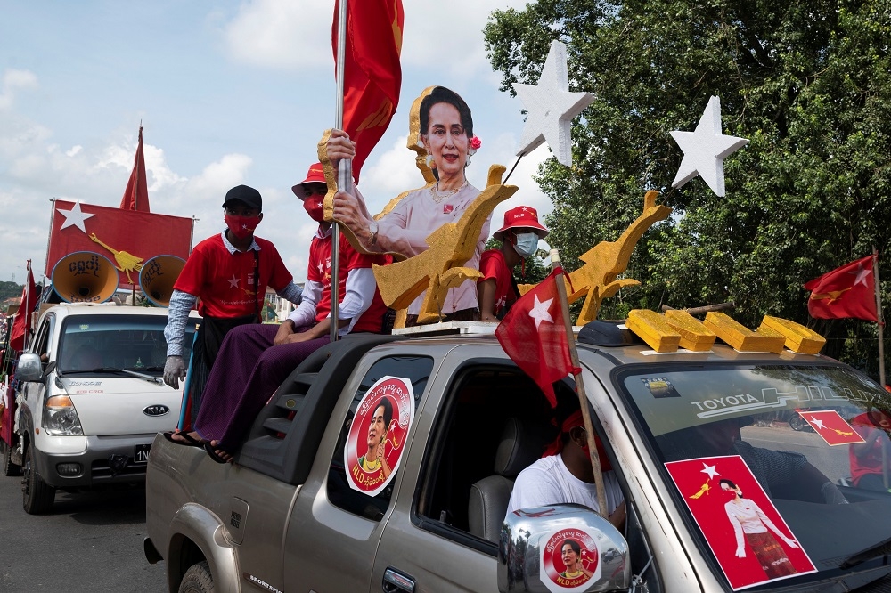 緬甸大選將至翁山蘇姬可望連任。（湯森路透）
