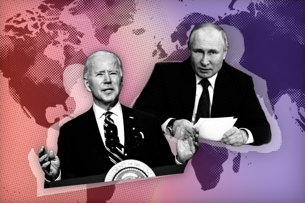 美俄日内瓦峰会将于6月16日登场。图左为美国总统拜登，右为俄罗斯总统普京（上报制图）(photo:UpMedia)