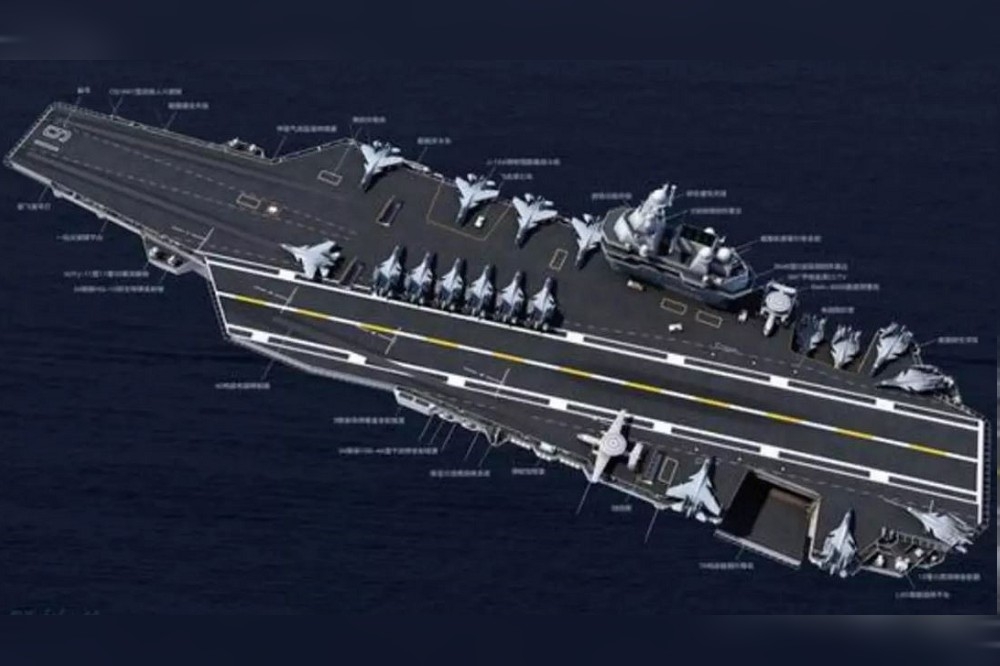 中美航艦戰力最大的差距在於艦載機數量以及升空作戰的效率。（中國的003型航艦／圖片擷取自網路）
