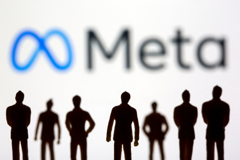 臉書母公司「Meta」面臨史上最嚴重的重挫。（湯森路透）