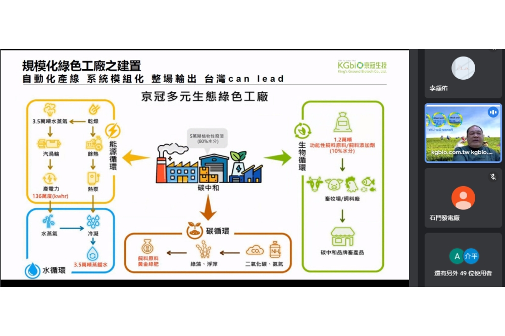 京冠生技楊青山董事長分享循環綠經濟策略。（京冠生技提供）