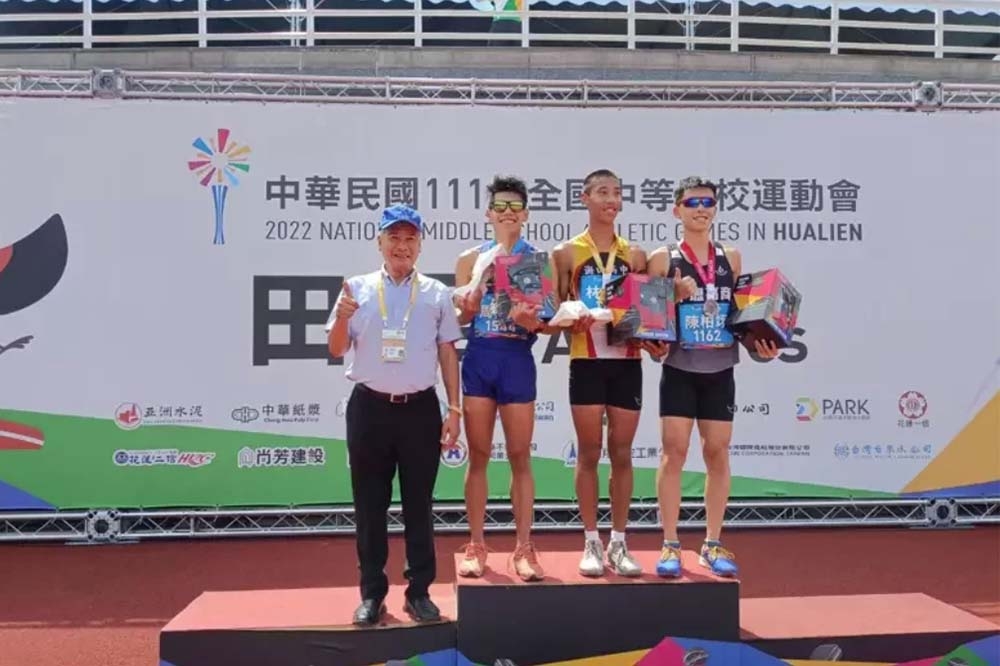 全中會高男組1500公尺賽事中，林祐安和周鑫辰雙雙打破大會紀錄。（中華田徑協會提供）