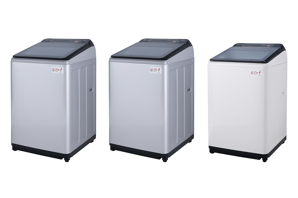 歌林洗衣大師再添生力軍。單槽定頻直立式洗衣機(左起)： BW-19V01, 17V01, 15S05，分別為19、17公斤變頻及15公斤定頻。（歌林提供）