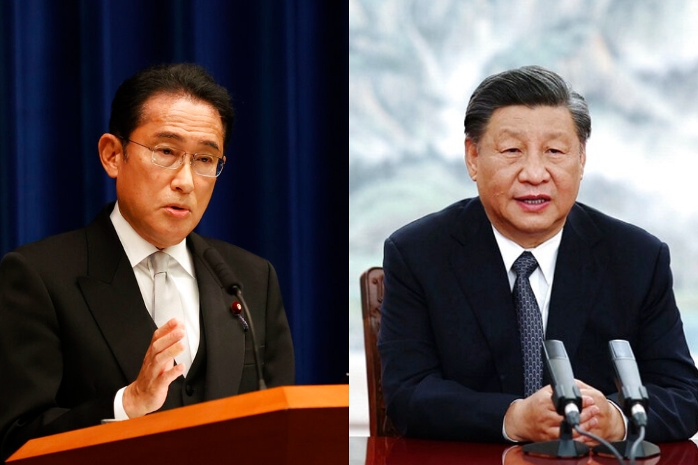 日相岸田文雄（左）與中國國家主席習近平（右）本月可能舉行領袖峰會。（合成畫面／美聯社）