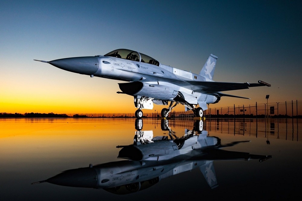 洛馬出廠的首架全新打造F-16V戰機，隸屬於巴林皇家空軍。（取自洛馬公司）