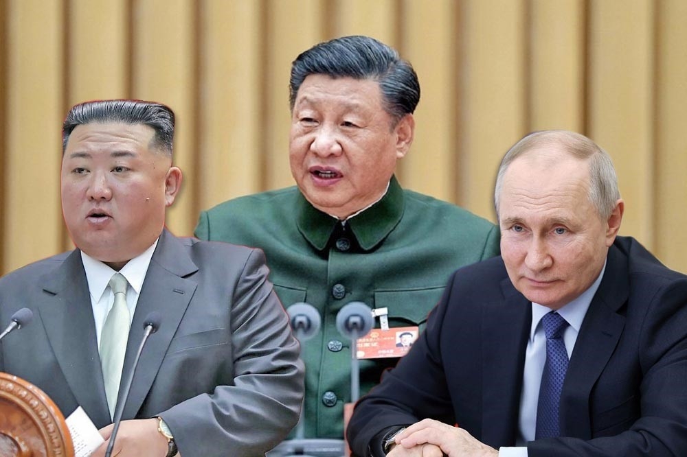 黃曙光日前在台灣大學公開演講指出：全世界有「三個傻瓜」，分別是俄羅斯總統普廷、中國國家主席習近平與北韓領導人金正恩。（合成圖片）