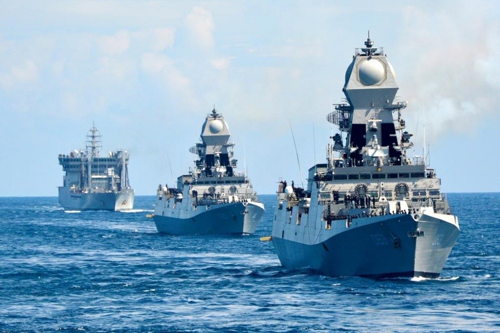 印度海軍為因應中國威脅，也計畫擴大艦隊規模到175至200艘規模。（取自印度海軍）