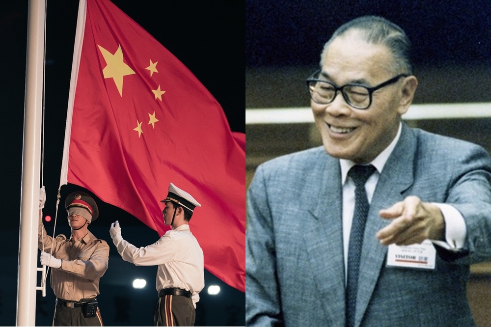 左為電影《我和我的祖國》之《回歸》劇照，右為英屬香港首席非官守議員鍾士元。（圖片取自網路、維基百科）