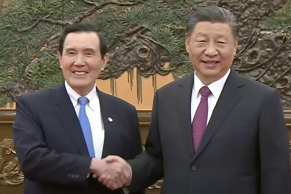 前總統馬英九會見中國領導人習近平。（取自鳳凰衛視）