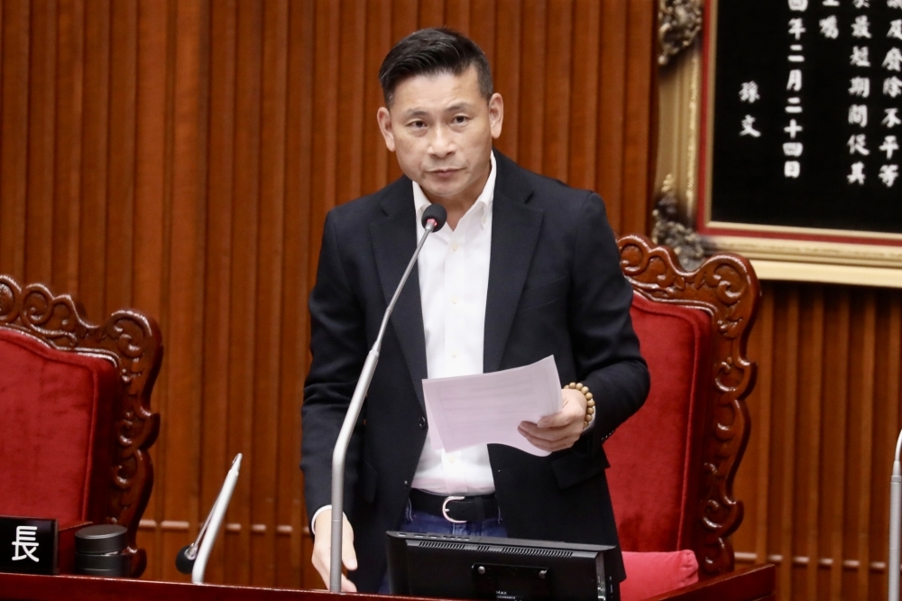 台北市議會議長戴錫欽宣布調查台智光案9位小組成員。（資料照片／王侑聖攝）
