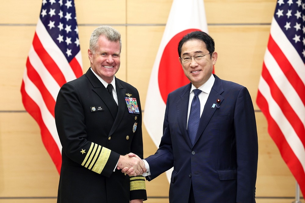 美國印太司令部新任司令帕帕羅正出訪日本。（取自X平台@MOFA of Japan）