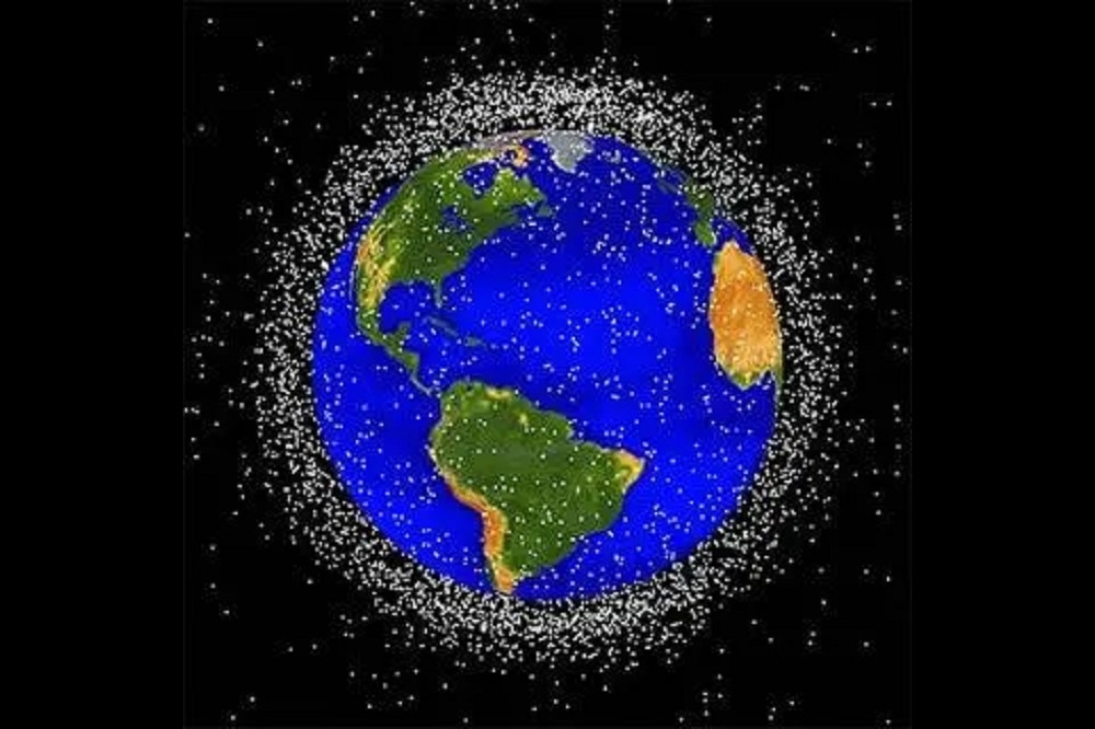 NASA官網顯示當前繞行地球的各種太空載具。（取自NASA官網）