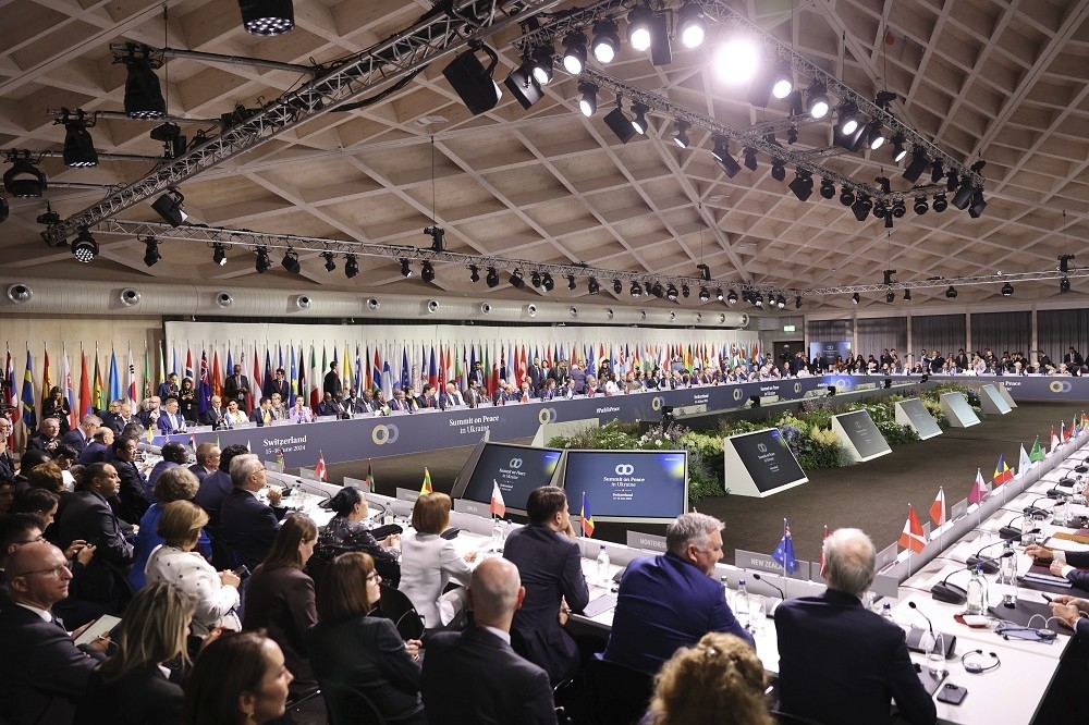 烏克蘭和平峰會在瑞士舉行，超過90國領袖參與。（美聯社）