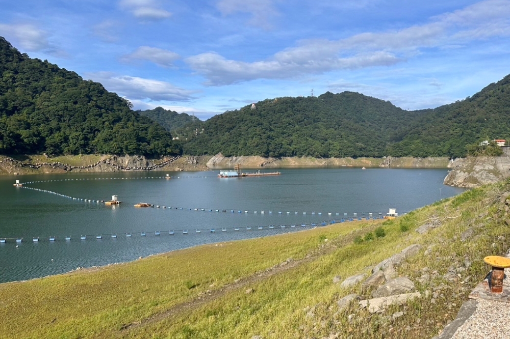 石門水庫昨天進水600多萬噸，蓄水量穩定上升。（水利署北水分署提供）