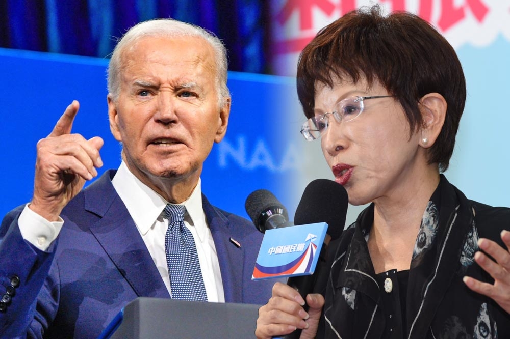 美國總統拜登（Joe Biden）宣布退選引全球熱議，讓台灣社會想起2015年國民黨總統大選爆發「換柱」事件。（合成畫面／取自Joe Biden臉書、蔣銀珊攝）