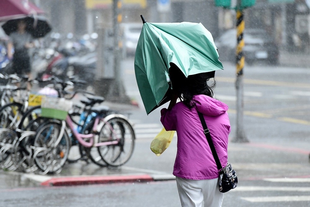 颱風造成強風豪雨，更導致全台災情不斷，除了高雄一名女子遭路樹壓倒喪命，全台地區皆發生停電。（張哲偉攝）