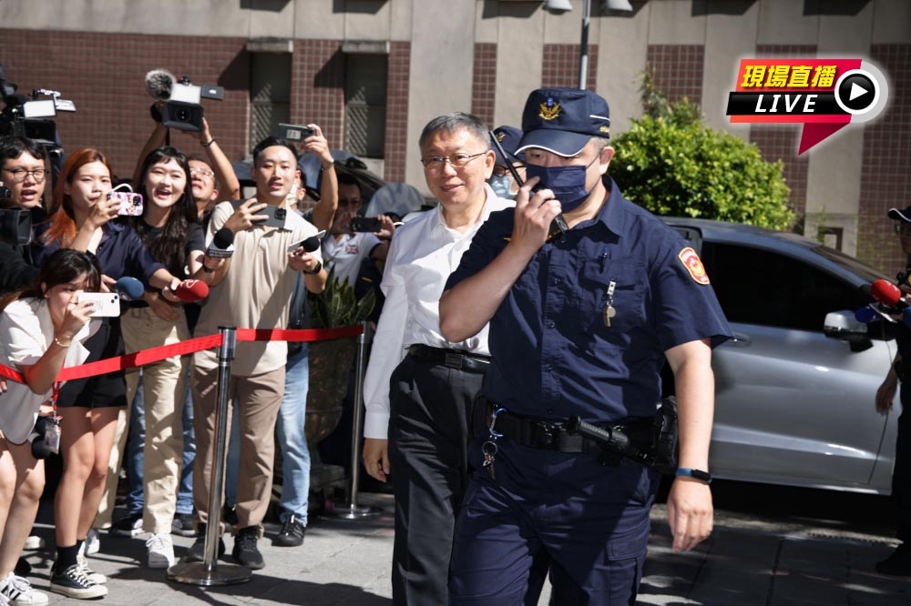 柯文哲涉京華城弊案，台北地院今天上午召開羈押庭，民眾黨中央緊急應變小組預計10點舉行記者會說明該黨立場。（陳愷巨攝）