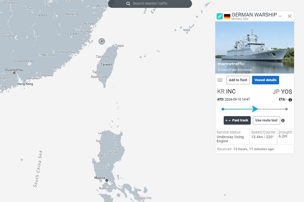 【有片】德防長證實2軍艦已在台海現蹤　宣示台海為「國際水域」