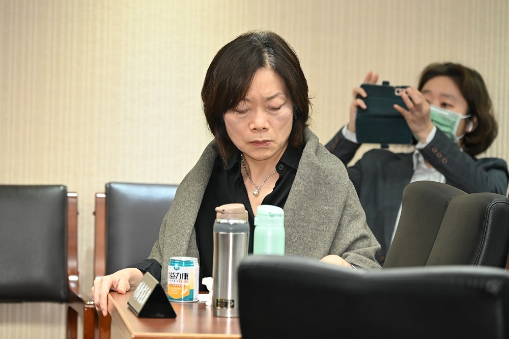 針對勞動部員工霸凌輕生案，調查報告稱涉霸凌分署長謝宜容「目的良善」引眾怒。圖為勞動部長何佩珊。（張哲偉攝）