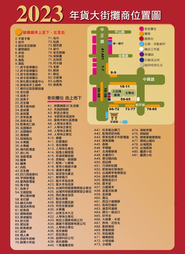 台南新化年貨大街攤商位置圖