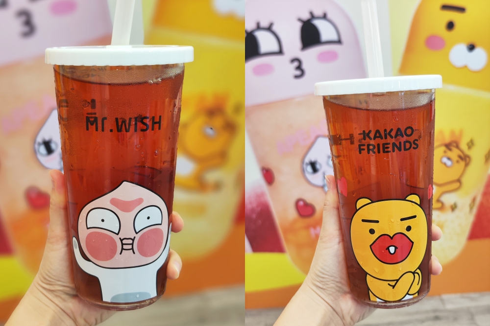 手搖 Mr.Wish × Kakao Friends 聯名推萊恩、桃子造型罐和限定飲品　4 款限量週邊加價購別錯過